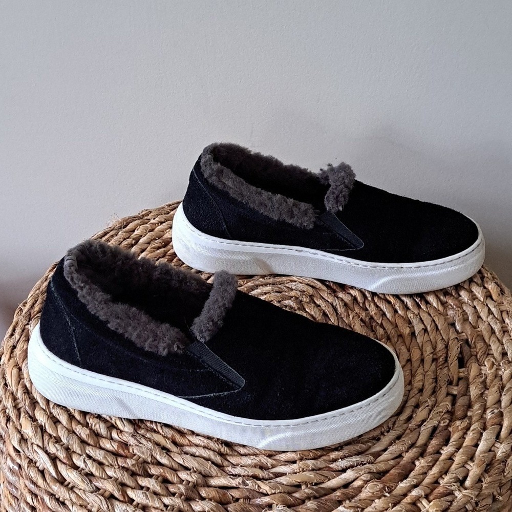 M. GEMI Womens The Cerchio‎ Shearling/Black Suede  Loafer Sneakers EU35.5/US5
